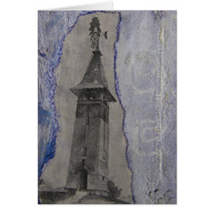 Cartão Mídia mista em torre de vintage