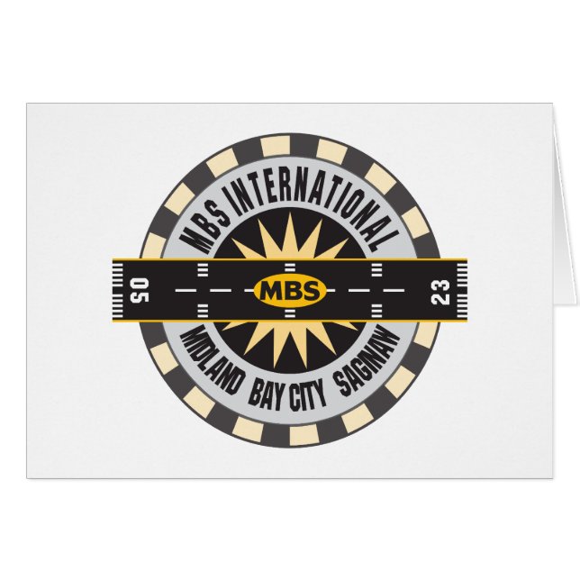 Cartão Midland Bay City Saginaw, MI MBS Airport (Frente Horizontal)