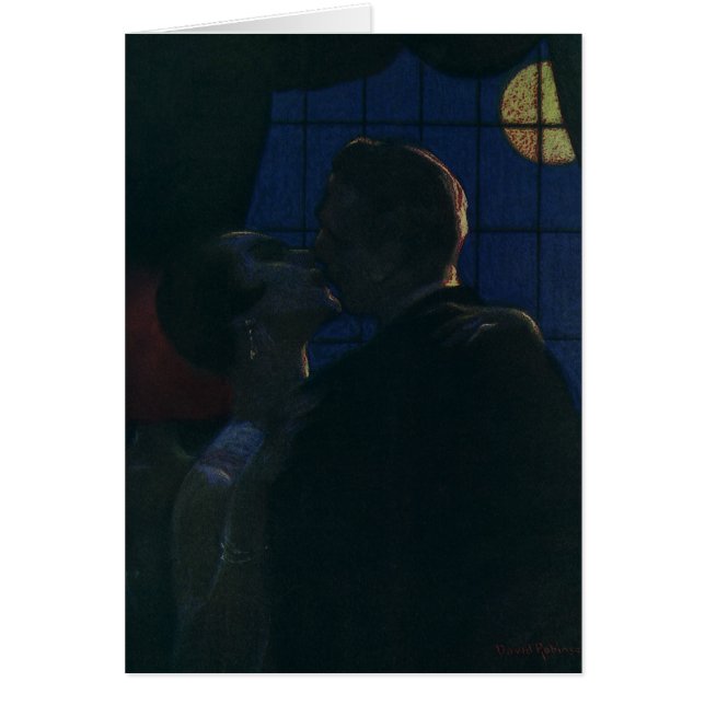 Cartão Midnight Rendezvous, Amantes da Lua Cheia (Frente)