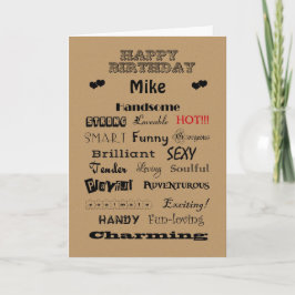Cartão Mike Happy Birthday Palavras de Louvor