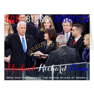Cartão Mike Pence 48º vice-presidente dos EUA prestou ju