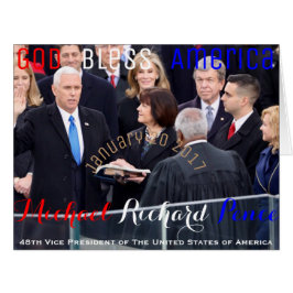 Cartão Mike Pence 48º vice-presidente dos EUA prestou jur