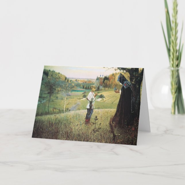 Cartão Mikhail Nesterov- Vision of the Young Bartholomew (Frente)