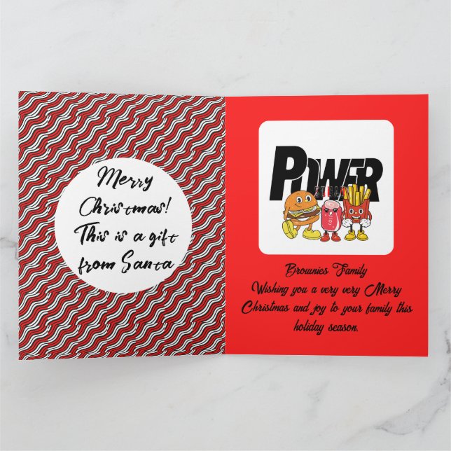 Cartão Mikitez redwhite candycane Christpadrão (Interior)