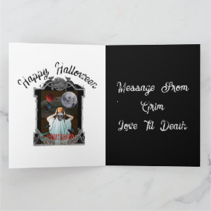 Cartão Mikitiez vibrações assustadoras halloween gótico v