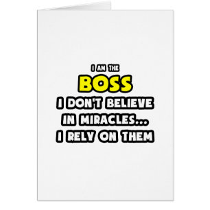 Cartão Milagres e chefes.. Engraçado