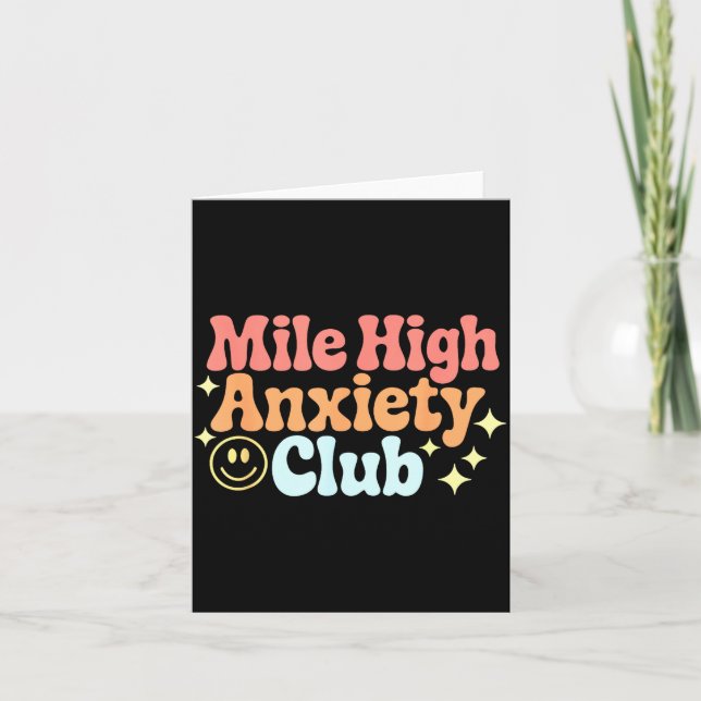 Cartão Mile High Anxiety Club Funny Design  (Frente)