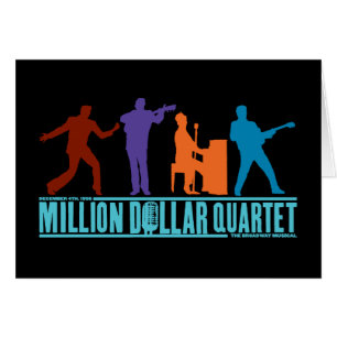 Cartão Milhão quartetos do dólar no palco