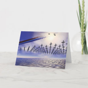 Cartão Militar - Dia Memorial; Tributo no mar