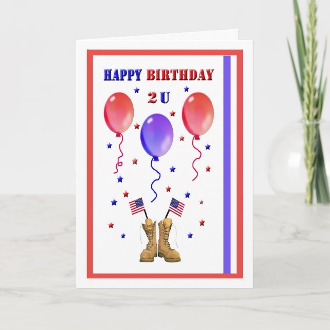 Cartão Military Birthday Card (Frente)