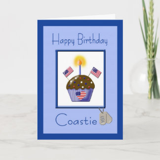 Cartão Military Coastie Birthday Card