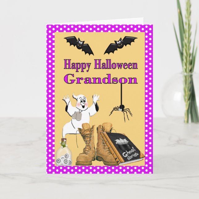 Cartão Military Grandson Halloween Card (Frente)