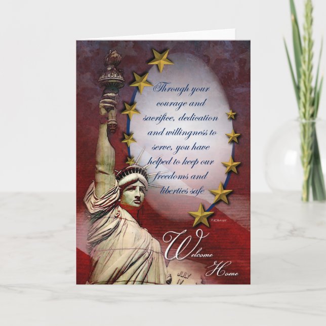 Cartão Military Liberty Welcome Home Greeting Card (Frente)