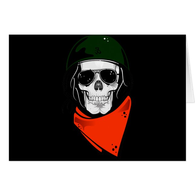 Cartão Military Skull (Frente Horizontal)
