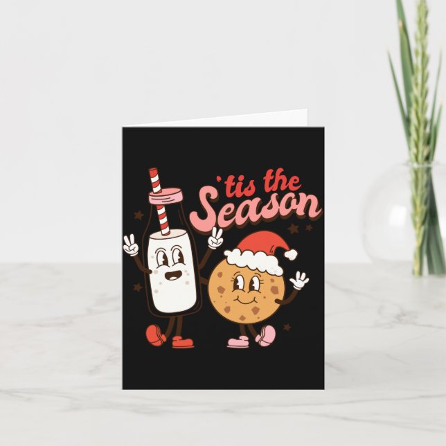 Cartão Milk And Cookies Tis The Season Holiday  (Frente)