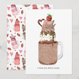 Cartão Milkshake de Chocolate do Dia dos Namorados Eu Te