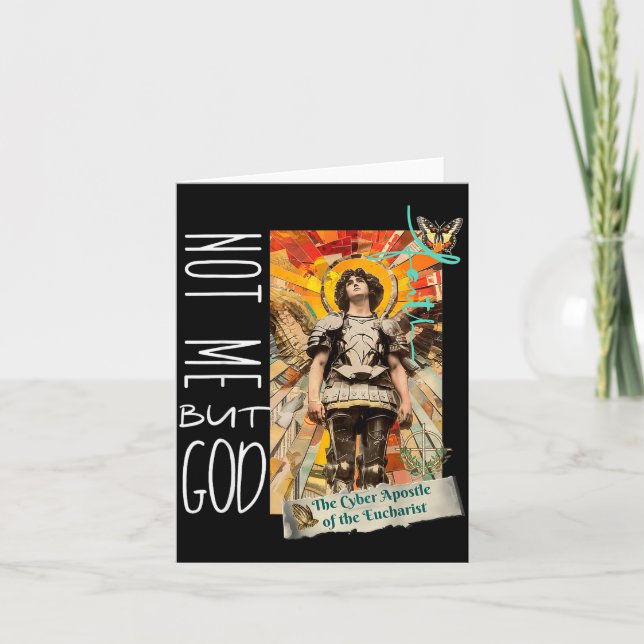 Cartão Millennial Saint The Eucharist Not Me God  (Frente)