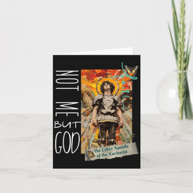 Cartão Millennial Saint The Eucharist Not Me God Premium  (Frente)