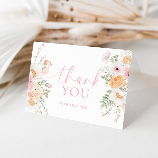 Cartão Millie Floral Bridal Shower Agradecimento (Bridal Shower Thank You Card)