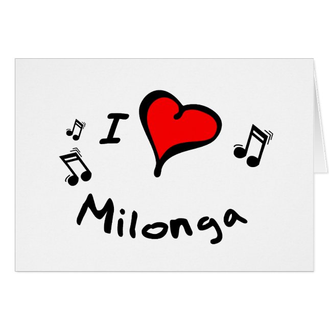 Cartão Milonga mim presente do Coração-Amor (Frente Horizontal)