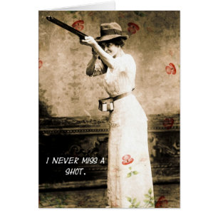 Cartão Mim nunca senhorita Um Tiro