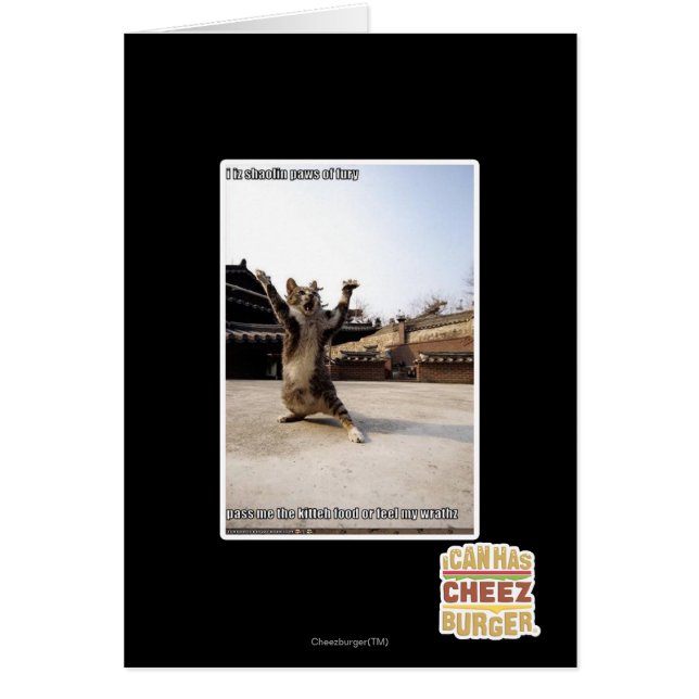 Cartão Mim patas do shaolin do iz da fúria (Frente)