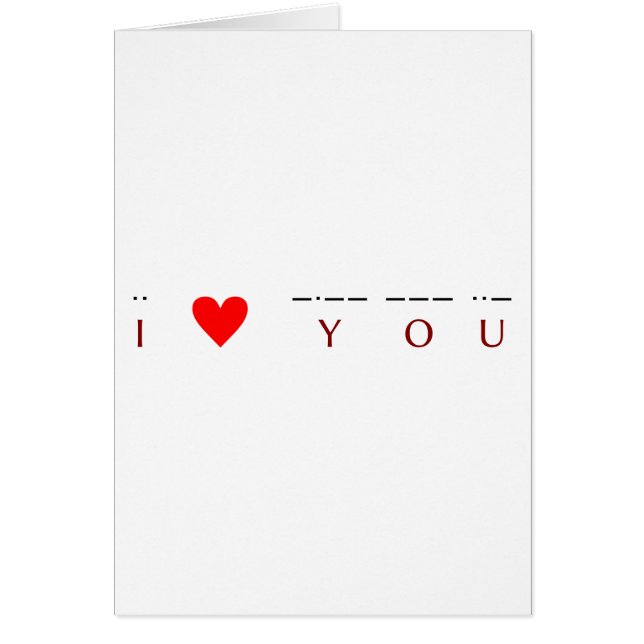 Cartão Mim ♥ você ·· ♥ -·-- --- ··- (Frente)