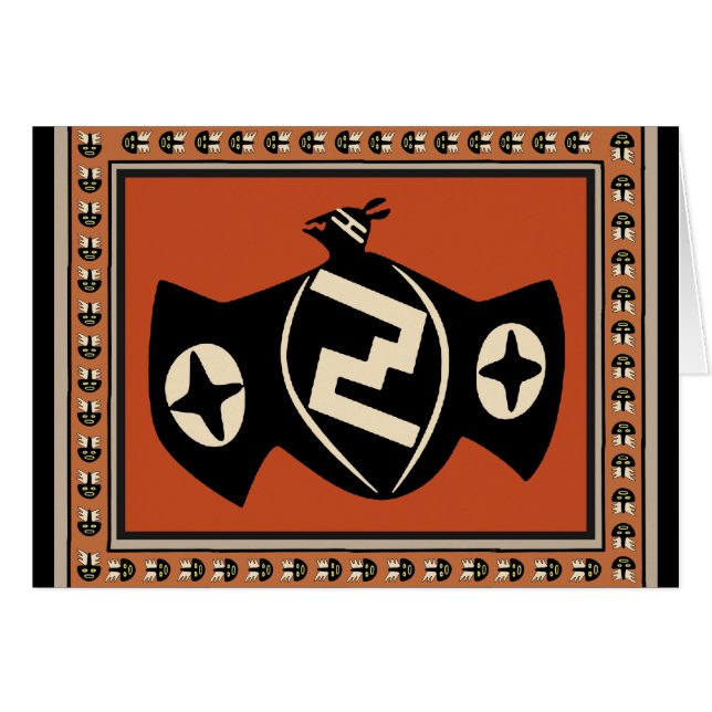 Cartão Mimbres Tribal Bat (Frente Horizontal)