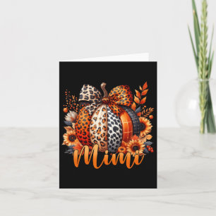 Cartão Mimi Ação de Graças Leopard Pumpkin Sunflower Coqu
