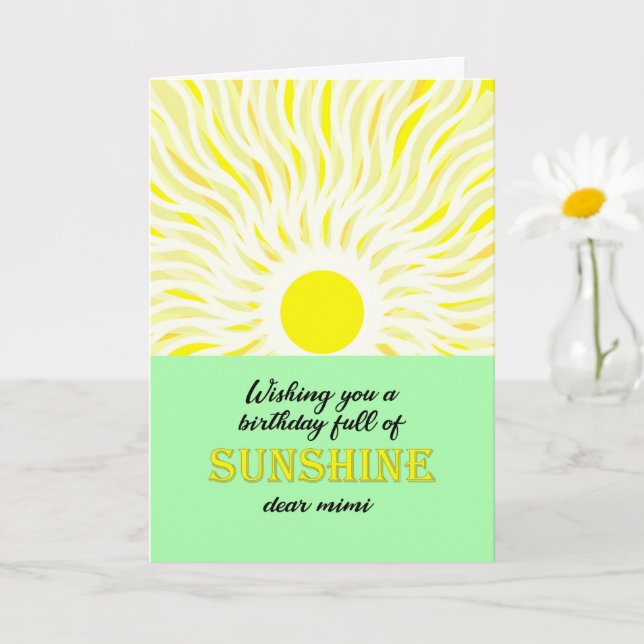 Cartão Mimi Birthday Bright Sunshine Card (Planta pequena)