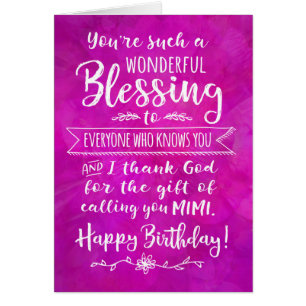 Cartão Mimi Birthday, você é uma Bênção