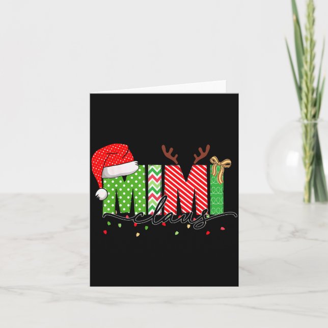 Cartão Mimi Claus Christmas Lights Pajama Family Matching (Frente)