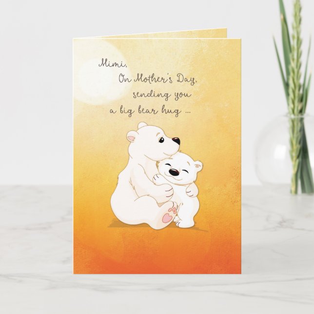 Cartão Mimi Mother's Day Bear Hugs For You (Frente)