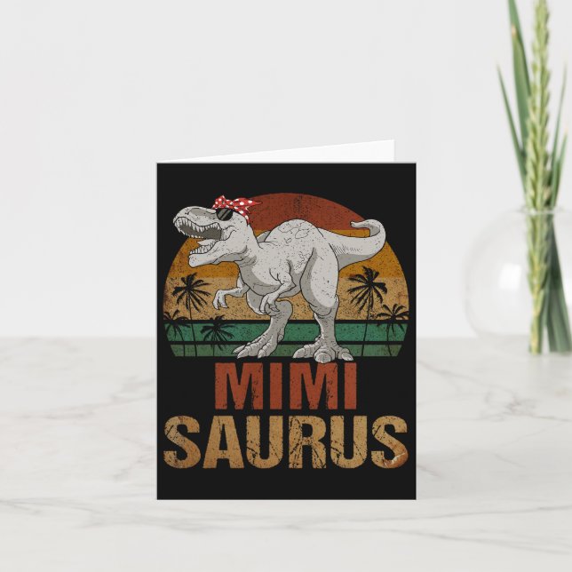 Cartão Mimisaurus T Rex Dinossauro Mimi Saurus Dia das Mã (Frente)
