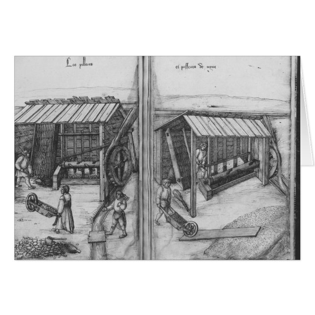 Cartão Mina de prata de Croix-auxiliar-Minas do La, (Frente Horizontal)