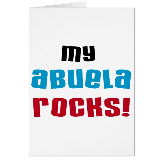 Cartão Minha Abuela Rocks T-shirts e presentes (Frente)