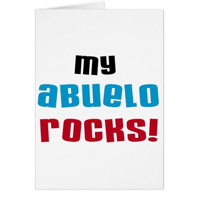 Cartão Minha Abuelo Rocks T-shirts e presentes (Frente)
