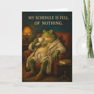 Cartão Minha Agenda Está Cheia - Sapo Divertido e Relaxan