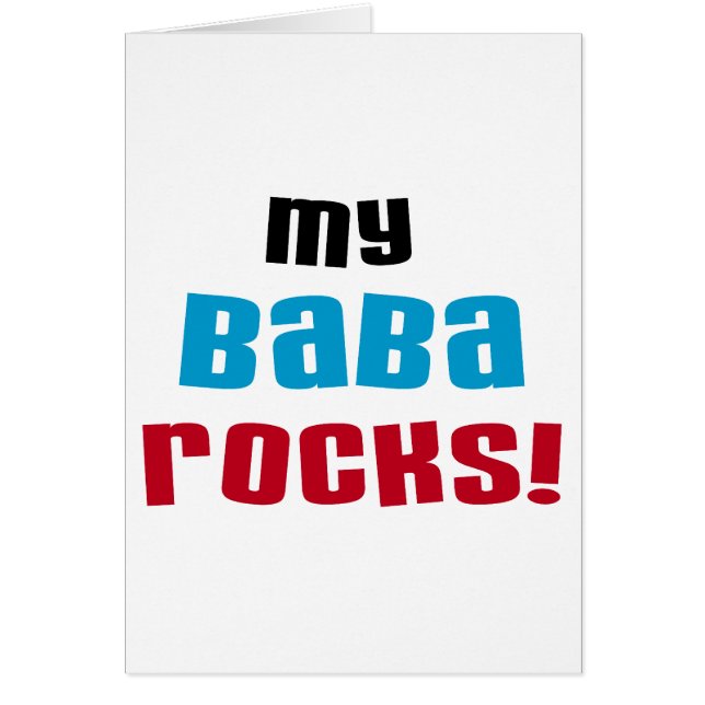 Cartão Minha Baba Rocks T-shirts e presentes (Frente)
