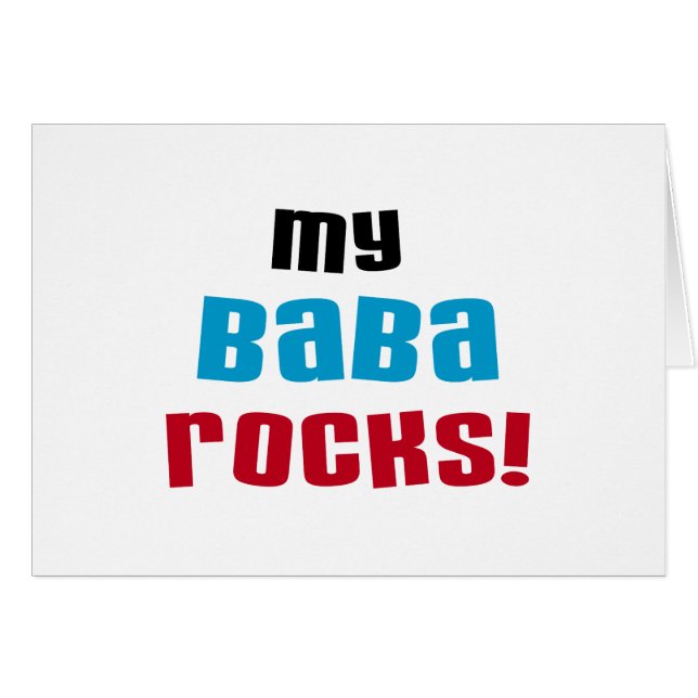 Cartão Minha Baba Rocks T-shirts e presentes (Frente Horizontal)