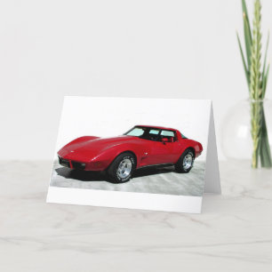 Cartão Minha corveta vermelha de 1979