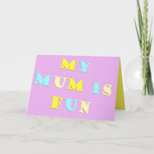 Cartão Minha Design de Mãe com cores poemas pálidas