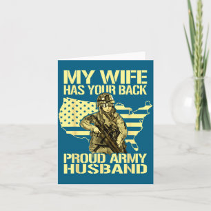 Cartão Minha esposa seu apoio - marido orgulhoso exército