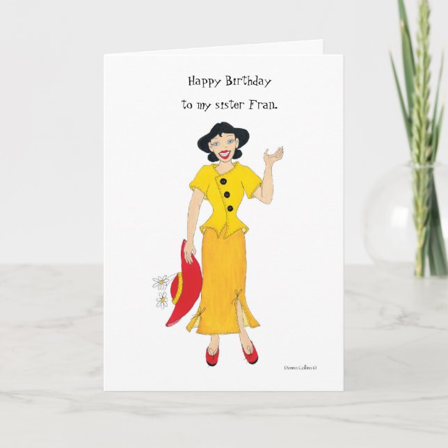 Cartão Minha irmã Fran (Frente)