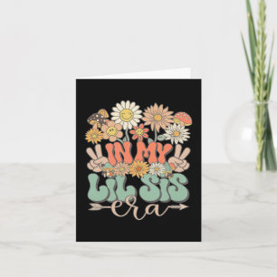 Cartão Minha Irmãzinha Era Floral Hippie Groovy Retro Peq