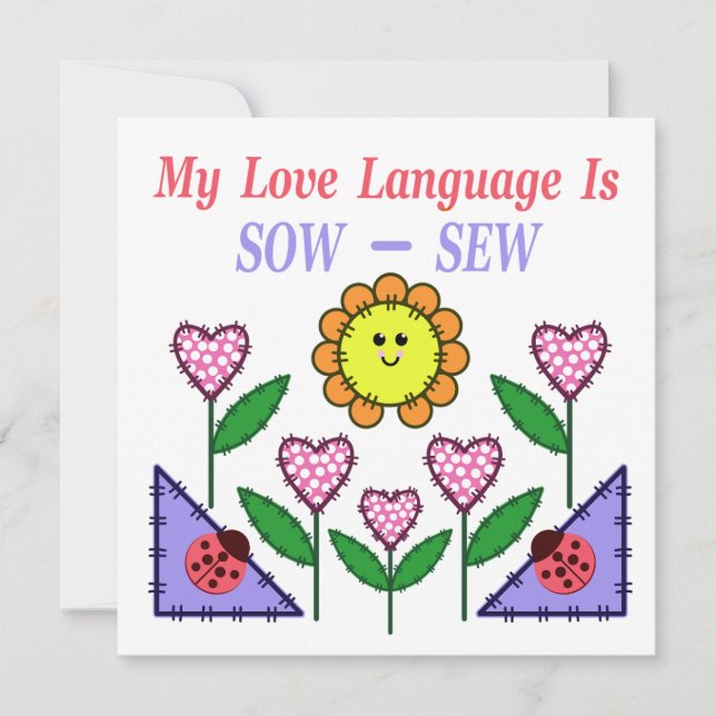 Cartão Minha Linguagem De Amor É Sow - Sew (Frente)
