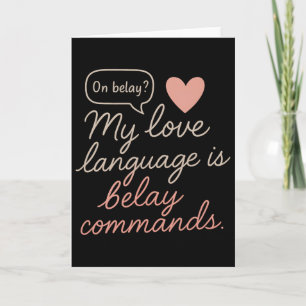 Cartão Minha Linguagem do Amor São Comandos de Belay Rock