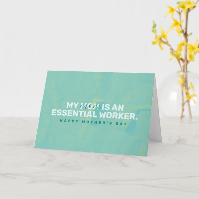 Cartão Minha mãe é uma trabalhadora essencial (Flor Amarela)