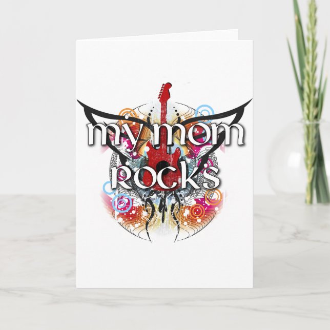Cartão Minha mãe Rocks (Frente)