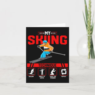 Cartão Minha Técnica De Esqui - Ski Snowboard Engraçado L